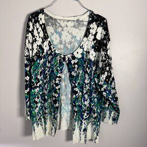 EUC Cato Woman Womens Floral Long Sleeve Lightweight Sweater Button 18 / 20 W